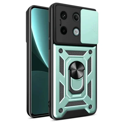 BUĞZ Xiaomi Redmi Note 13 Pro 4g Pars Lens Yüzüklü Silikon - Yeşil