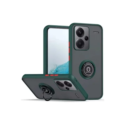 BUĞZ Xiaomi Redmi Note 13 Pro Plus Kılıf Montreal Yüzüklü Silikon Kapak - Yeşil