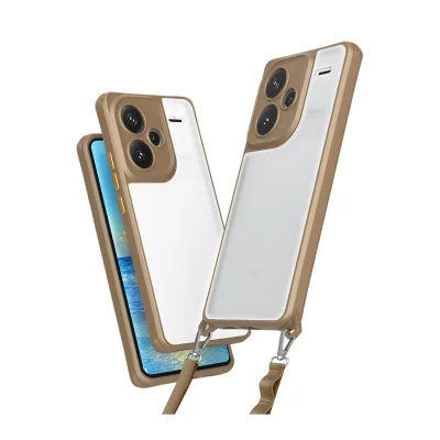 BUĞZ Xiaomi Redmi Note 13 Pro Plus Kılıf Penta Silikon Kılıf - Çöl Titanyum