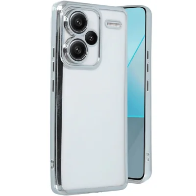 BUĞZ Xiaomi Redmi Note 13 Pro Plus Kılıf Razer Lensli Silikon - Gümüş