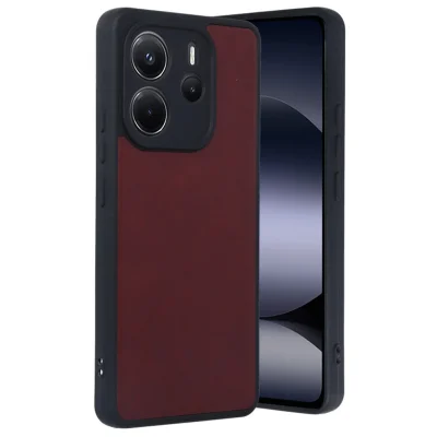 BUĞZ Xiaomi Redmi Note 14 4g Kılıf Aras Deri Kapak - Bordo