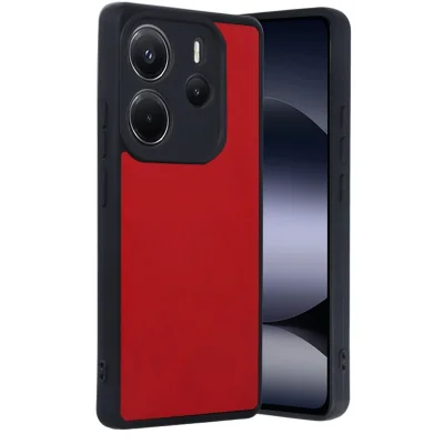 BUĞZ Xiaomi Redmi Note 14 4g Kılıf Aras Deri Kapak - Kırmızı