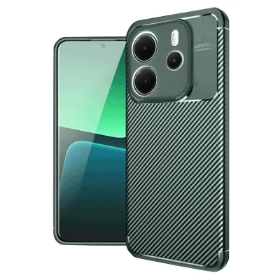 BUĞZ Xiaomi Redmi Note 14 4g Kılıf Auto Focus Karbon Kapak - Koyu Yeşil