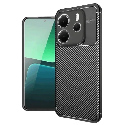 BUĞZ Xiaomi Redmi Note 14 4g Kılıf Auto Focus Karbon Kapak - Siyah