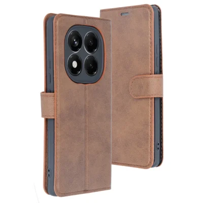 BUĞZ Xiaomi Redmi Note 14 4g Kılıf Trend S Plus Kapaklı Kılıf - Taba