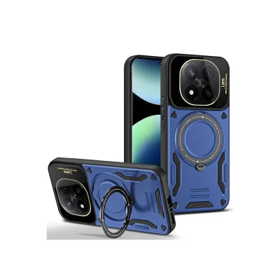 BUĞZ Xiaomi Redmi Note 14 Pro 4g Kılıf Joy Lens Standlı Kapak - Lacivert