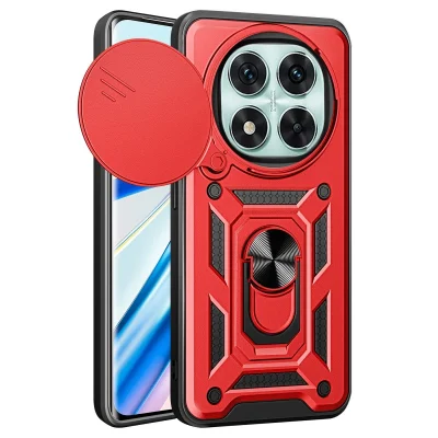 BUĞZ Xiaomi Redmi Note 14 Pro 4g Kılıf Pars Lens Yüzüklü Silikon - Kırmızı