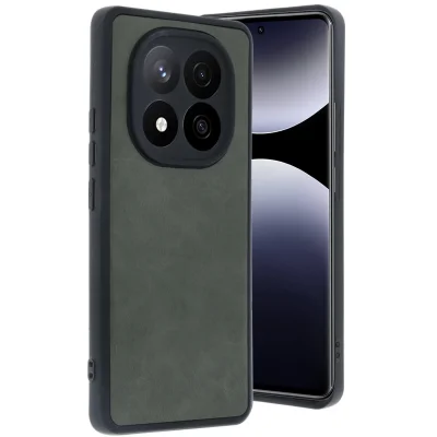 BUĞZ Xiaomi Redmi Note 14 Pro 5g Kılıf Aras Deri Kapak - Koyu Yeşil