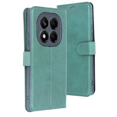 BUĞZ Xiaomi Redmi Note 14 Pro 5g Kılıf Trend S Plus Kapaklı Kılıf - Yeşil