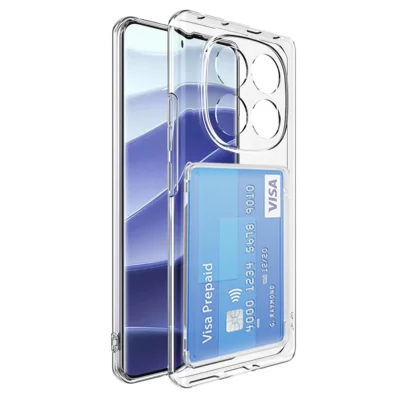 BUĞZ Xiaomi Redmi Note 14 Pro Plus Kılıf Kart Şeffaf Silikon - Şeffaf