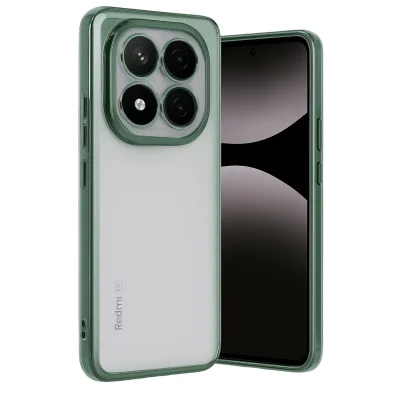 BUĞZ Xiaomi Redmi Note 14 Pro Plus Kılıf Razer Lensli Silikon - Yeşil