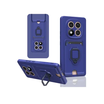 BUĞZ Xiaomi Redmi Note 14 Pro Plus Kılıf Zuma Kartvizitli Yüzüklü Silikon - Lacivert