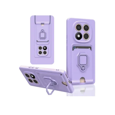 BUĞZ Xiaomi Redmi Note 14 Pro Plus Kılıf Zuma Kartvizitli Yüzüklü Silikon - Lila