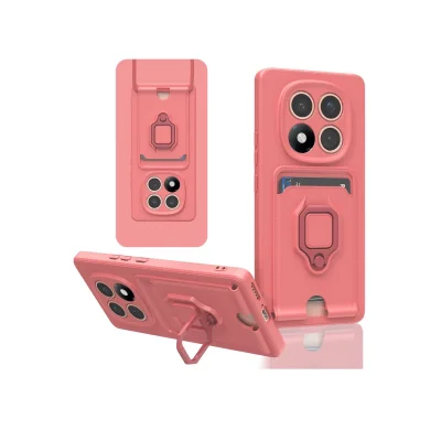 BUĞZ Xiaomi Redmi Note 14 Pro Plus Kılıf Zuma Kartvizitli Yüzüklü Silikon - Pembe