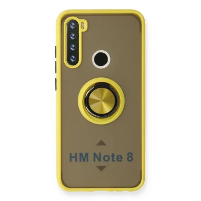 BUĞZ Xiaomi Redmi Note 8 Kılıf Montreal Yüzüklü Silikon Kapak - Sarı