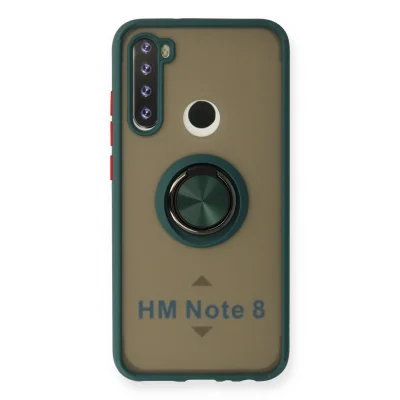 BUĞZ Xiaomi Redmi Note 8 Kılıf Montreal Yüzüklü Silikon Kapak - Yeşil