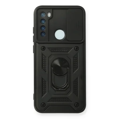 BUĞZ Xiaomi Redmi Note 8 Kılıf Pars Lens Yüzüklü Silikon - Siyah