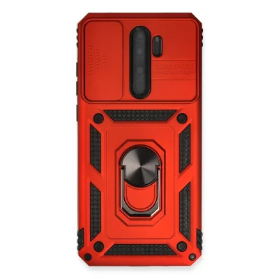 BUĞZ Xiaomi Redmi Note 8 Pro Kılıf Pars Lens Yüzüklü Silikon - Kırmızı