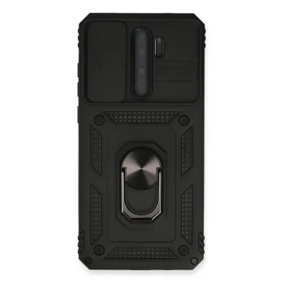 BUĞZ Xiaomi Redmi Note 8 Pro Kılıf Pars Lens Yüzüklü Silikon - Siyah