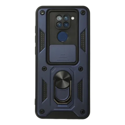 BUĞZ Xiaomi Redmi Note 9 Kılıf Pars Lens Yüzüklü Silikon - Lacivert