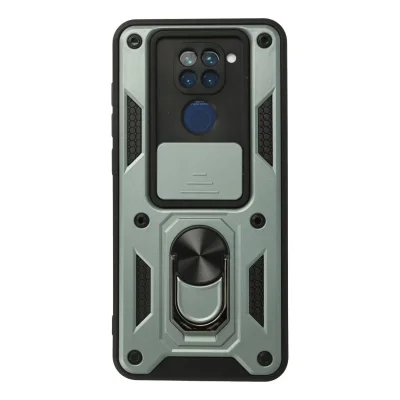 BUĞZ Xiaomi Redmi Note 9 Kılıf Pars Lens Yüzüklü Silikon - Yeşil