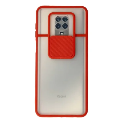 BUĞZ Xiaomi Redmi Note 9 Pro Kılıf Palm Buzlu Kamera Sürgülü Silikon - Kırmızı