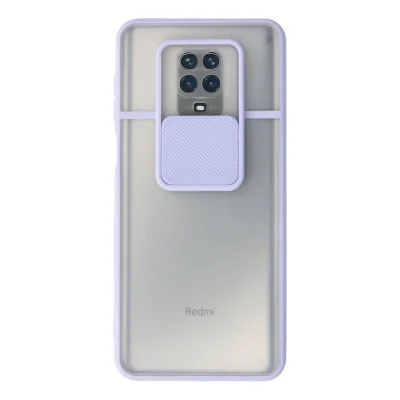 BUĞZ Xiaomi Redmi Note 9 Pro Kılıf Palm Buzlu Kamera Sürgülü Silikon - Lila