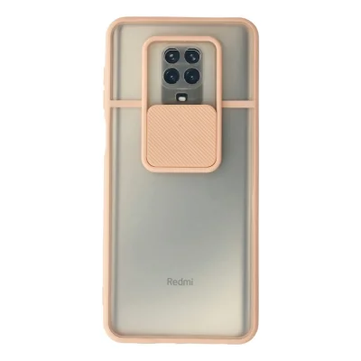 BUĞZ Xiaomi Redmi Note 9 Pro Kılıf Palm Buzlu Kamera Sürgülü Silikon - Pembe