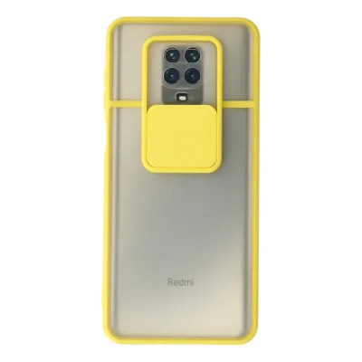 BUĞZ Xiaomi Redmi Note 9 Pro Kılıf Palm Buzlu Kamera Sürgülü Silikon - Sarı