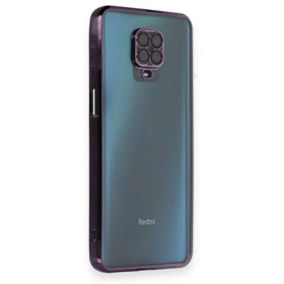 BUĞZ Xiaomi Redmi Note 9 Pro Kılıf Razer Lensli Silikon - Mor