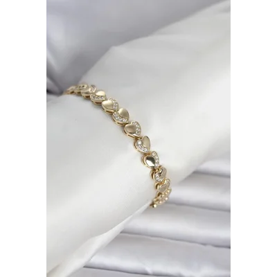 BUĞZ Xuping Kalp Model Gold Renk Kadın Bileklik