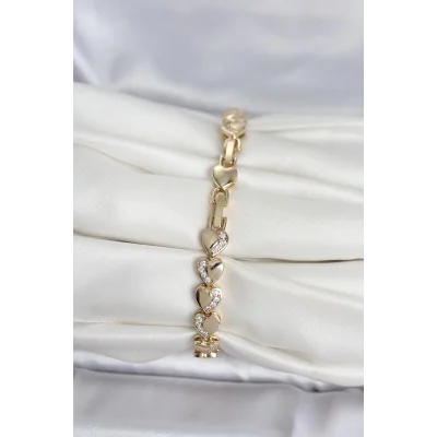 BUĞZ Xuping Kalp Model Gold Renk Kadın Bileklik - BUĞZ