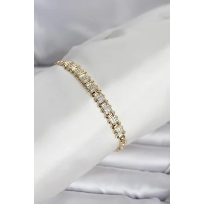 BUĞZ Xuping Model Zirkon Taşlı Gold Renk Kadın Bileklik