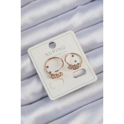 BUĞZ Xuping Rose Renk Zirkon Taşlı Su Yolu Küpe