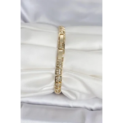 BUĞZ Xuping Zirkon Taşlı Gold Renk Kadın Bileklik - BUĞZ