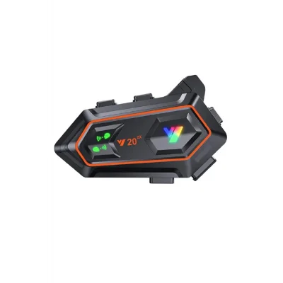 BUĞZ Y20 2x 1000m Telsiz Mesafeli 2 Kişi Bağlantılı Bluetooth Kask Kulaklık Fenerli İntercom