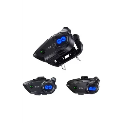 BUĞZ Y5x Rgb Işıklı Intercom 5 Kişi Bağlantılı 1000mah Motosiklet Bluetooth Kulaklık Seti