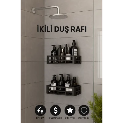  Yapışkanlı Duvar Rafı organizer banyo rafı duş rafı mutfak rafı havluluk sabun krem şampuanlık