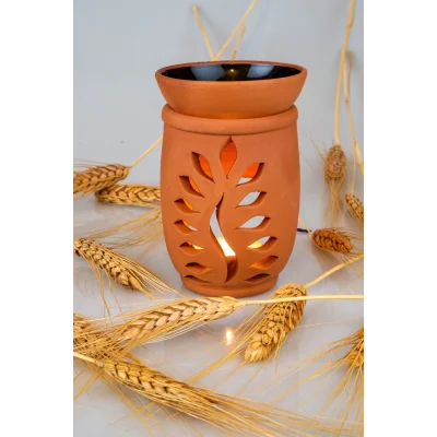 BUĞZ Yaprak Model  El Yapımı Çömlek Buhurdanlık Tütsülük