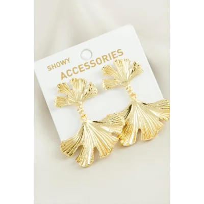  Yaprak Trend Metal Küpe