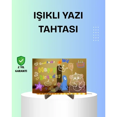 BUĞZ Yaratıcı Çizim ve Mesajlar İçin LED Işıklı Renkli Tahta