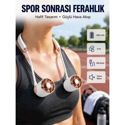 BUĞZ Yazlık Taşınabilir Sessiz Boyun Fanı 3 Kademe Hız Ayarlı