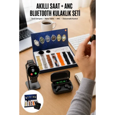 BUĞZ Yeni Model Akıllı Saat ve Ucuz Kaliteli Bluetooth Kulaklık Amoled Ekran Aynalı