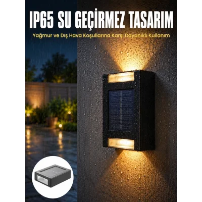 BUĞZ Yeni Model Solar Çift Taraflı Duvar Lambası Dekoratif Duvar Lambası Yeni Nesil