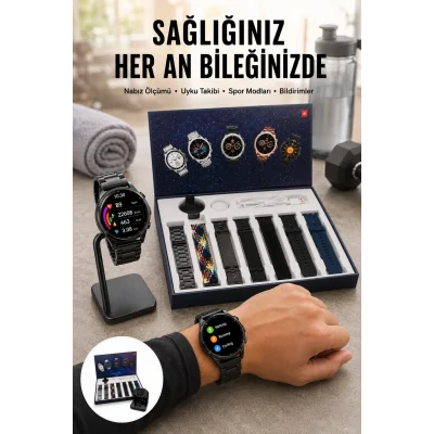 BUĞZ Yeni Nesil Akıllı Saat 2024 Model Uyku ve Sağlık Takibi Bluetooth Bağlantılı Yeni Nesil