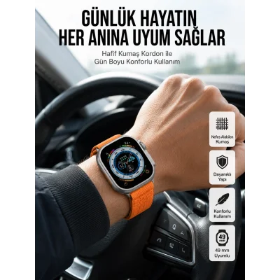 BUĞZ Yeni Nesil Akıllı Saat Çok Yönlü Titreşimli 49 MM Android ve İOS Uyumlu