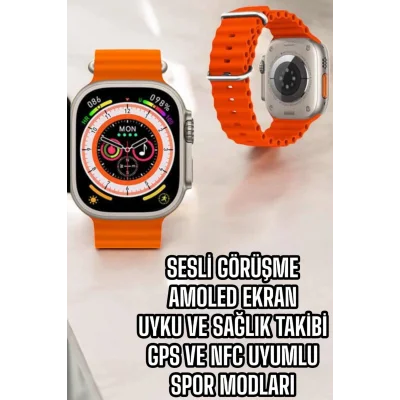 BUĞZ Yeni Nesil Akıllı Saat Nabız Ölçer Sağlık Ölçer ve Kalori Ölçer Uyku Takibi NFC Özelliği - BUĞZ