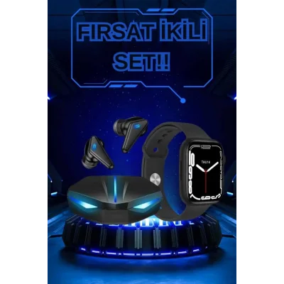 BUĞZ Yeni Nesil Akıllı Saat ve Kablosuz Kulaklık Kampanyası İkili Set Bluetooth Bağlantılı - BUĞZ