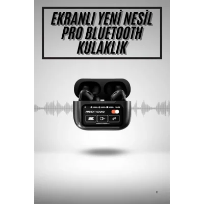 BUĞZ Yeni Nesil ANC Özellikli Çağrı Cevaplayan Dokunmatik Ekranlı Bluetooth Kulaklık Siyah - BUĞZ