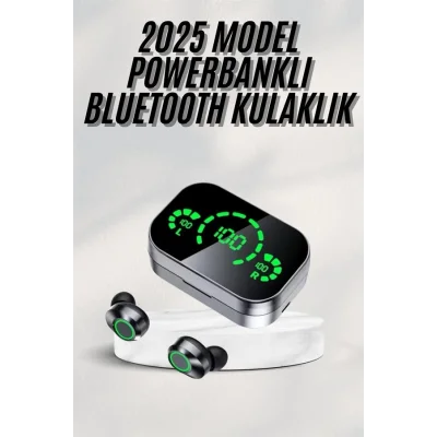 BUĞZ Yeni Nesil Bluetooth Kulaklık Çağrı Cevaplayabilen Dijital Göstergeli Powerbankli - BUĞZ